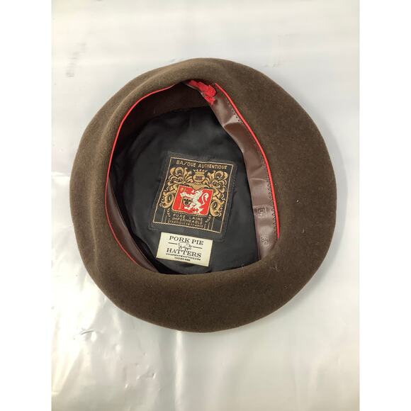 Pork Pie Hatters Women's Brown Beret Hat Pure Wool Vintage Classic G26-8 - Picture 3 of 7